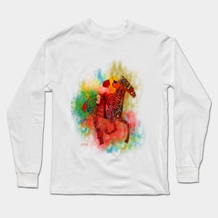 Racehorse in Typography Long Sleeve T-Shirt